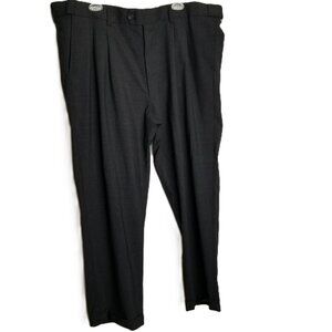 GS Mens Dress Pants 46/30 Charcoal Black Wool Blend Professional Business Formal